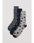 Ysabel Mora Y22884 Ανδρικές Χονδρές Κάλτσες βαμβακερές με σχέδια, ΓΚΡΙ